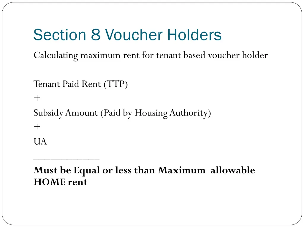 section 8 voucher holders calculating maximum