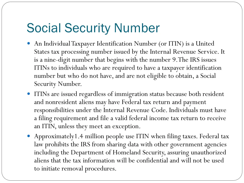 social security number