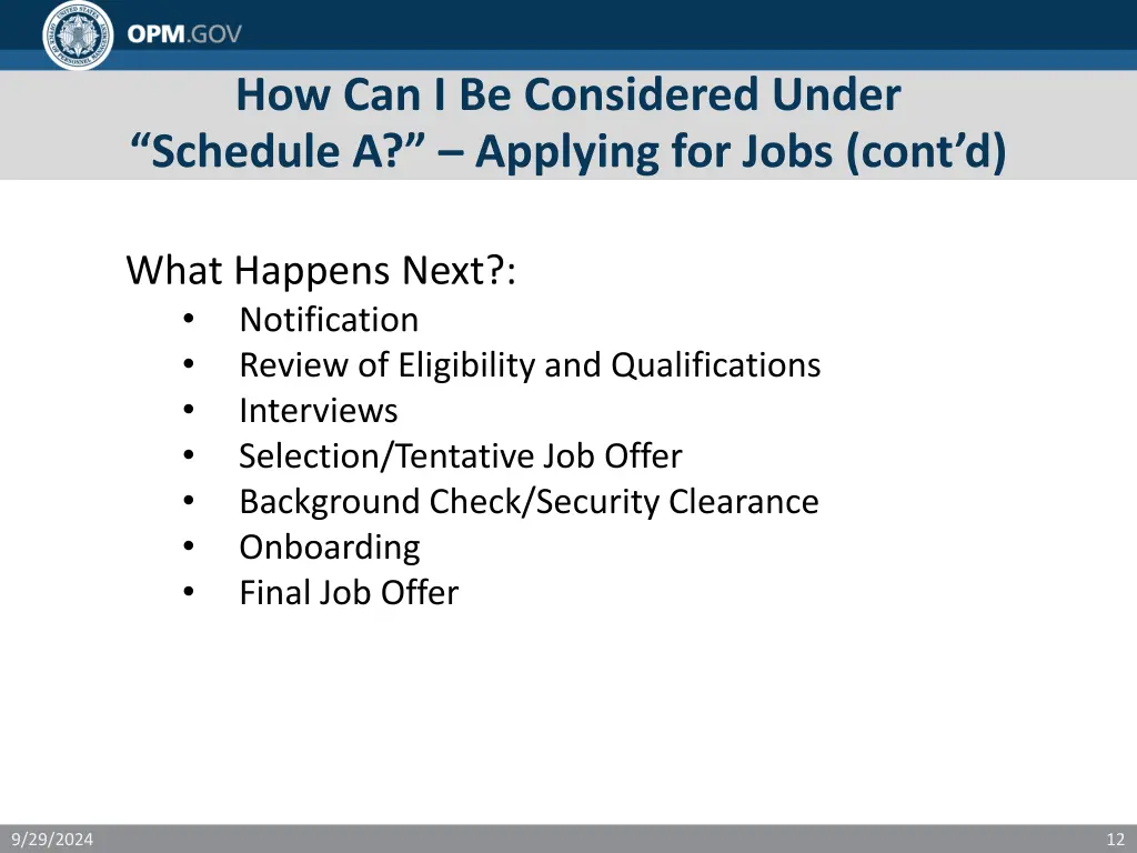 how can i be considered under schedule a applying 2