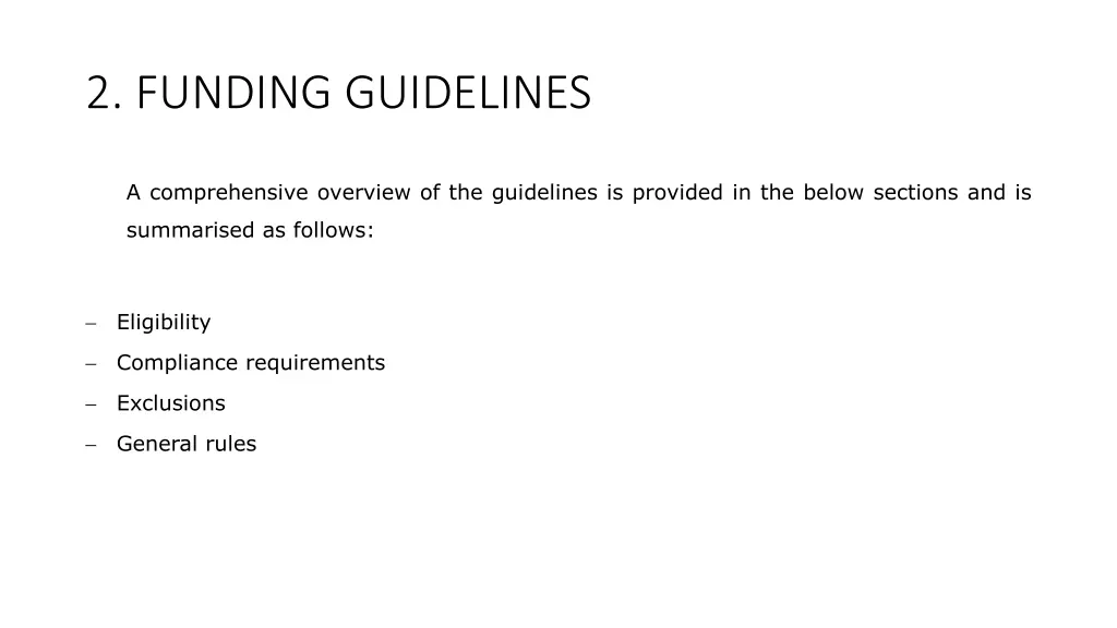 2 funding guidelines