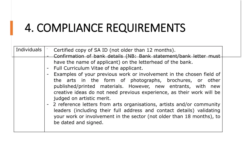 4 compliance requirements 4 compliance