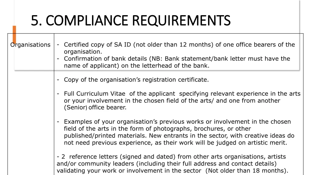 5 compliance requirements 5 compliance