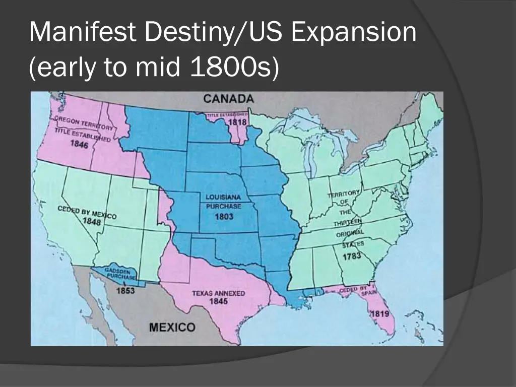 manifest destiny us expansion early to mid 1800s