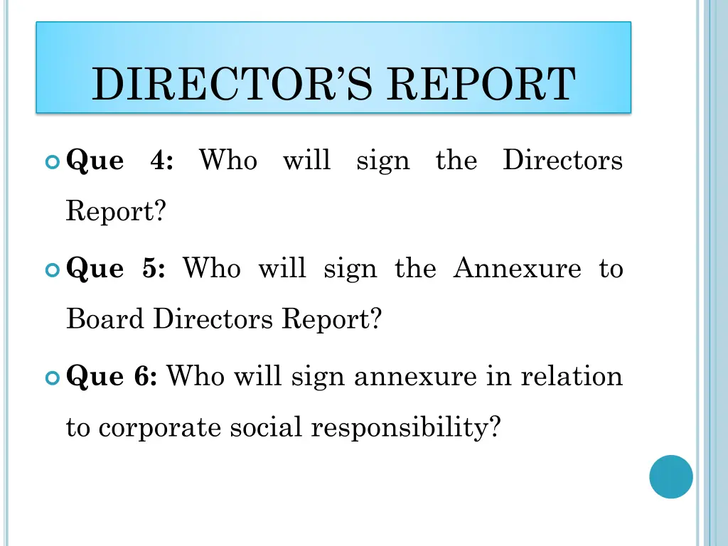 director s report 1