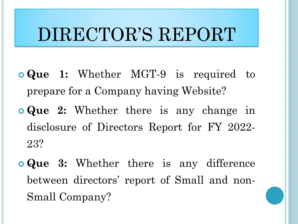 director s report