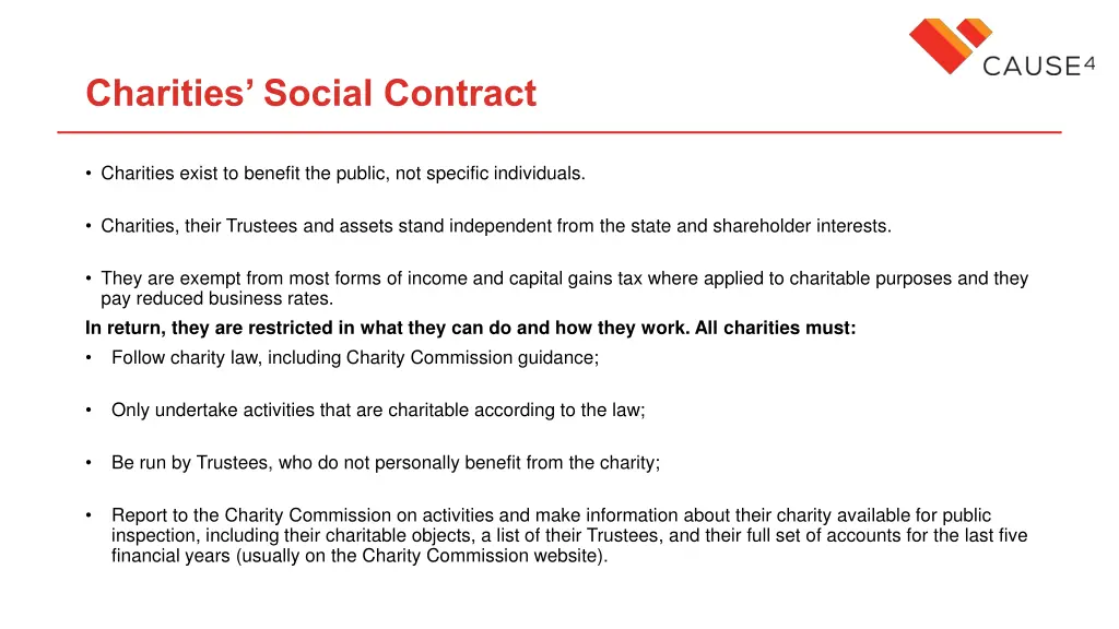 charities social contract