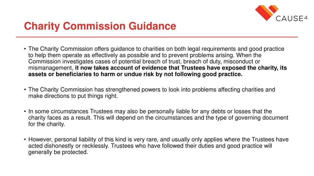 charity commission guidance