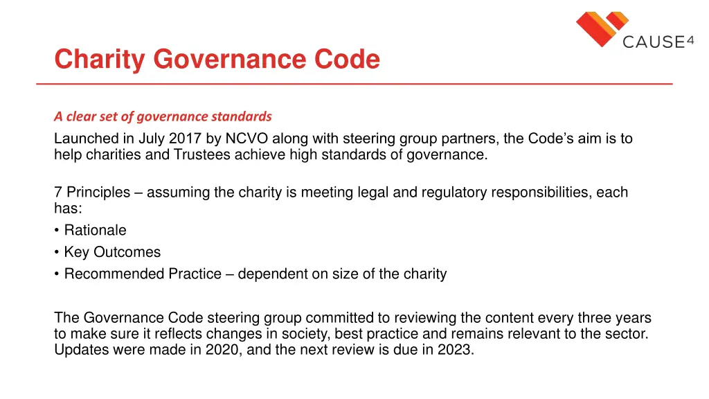 charity governance code