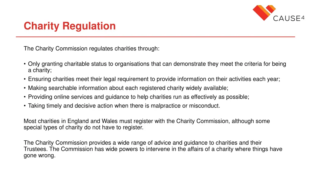 charity regulation 1