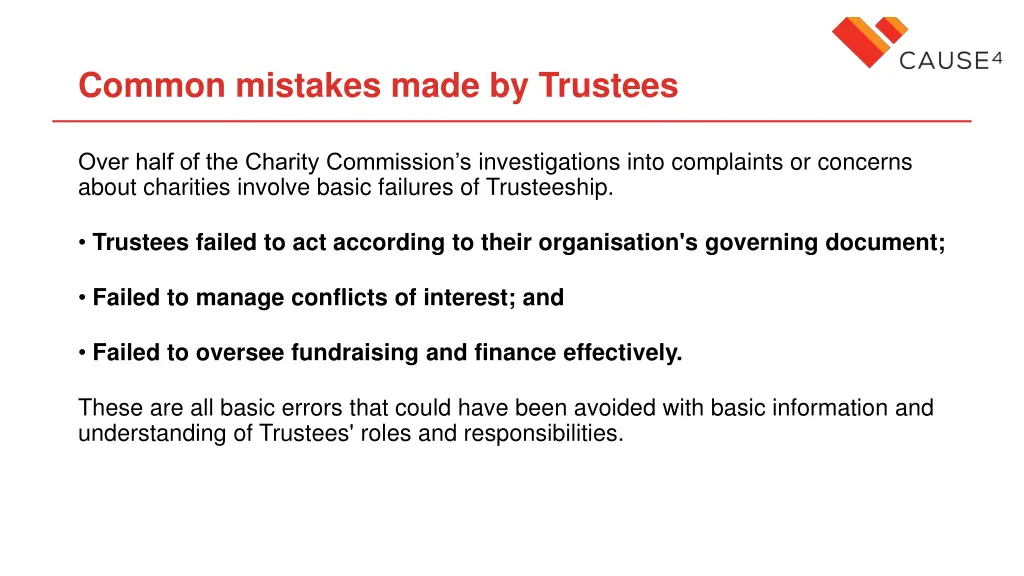 common mistakes made by trustees