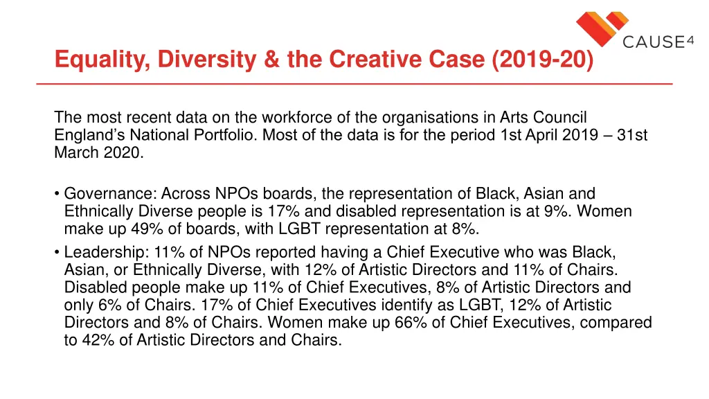 equality diversity the creative case 2019 20