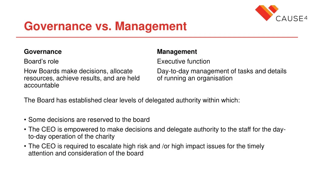 governance vs management