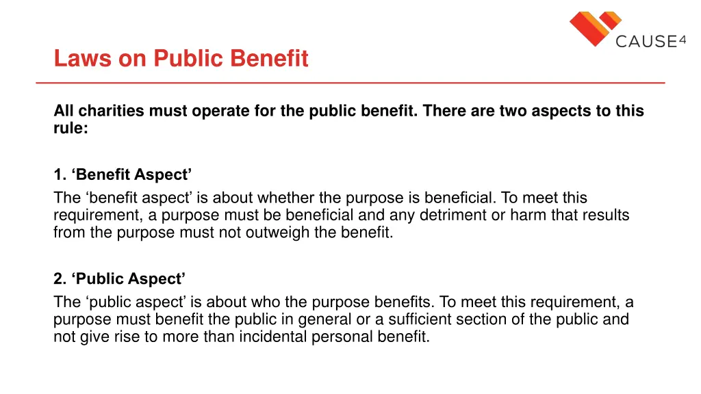 laws on public benefit