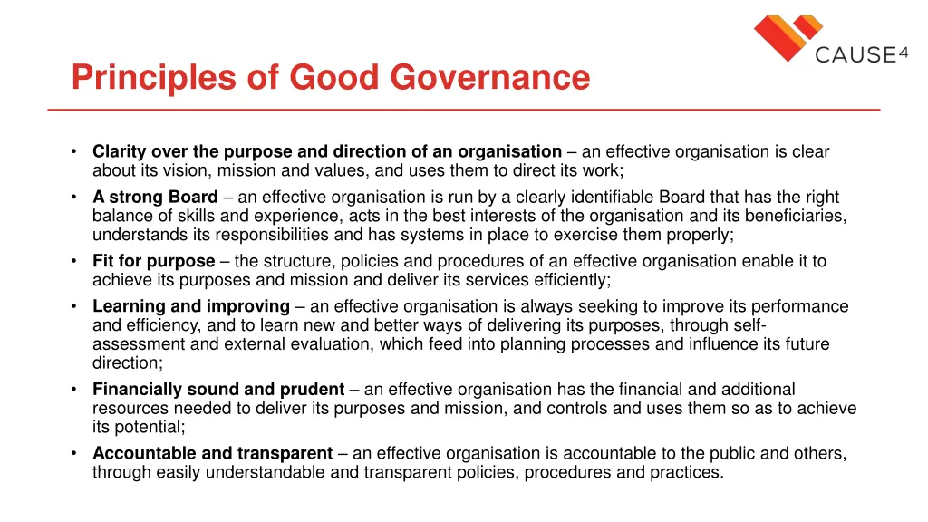 principles of good governance