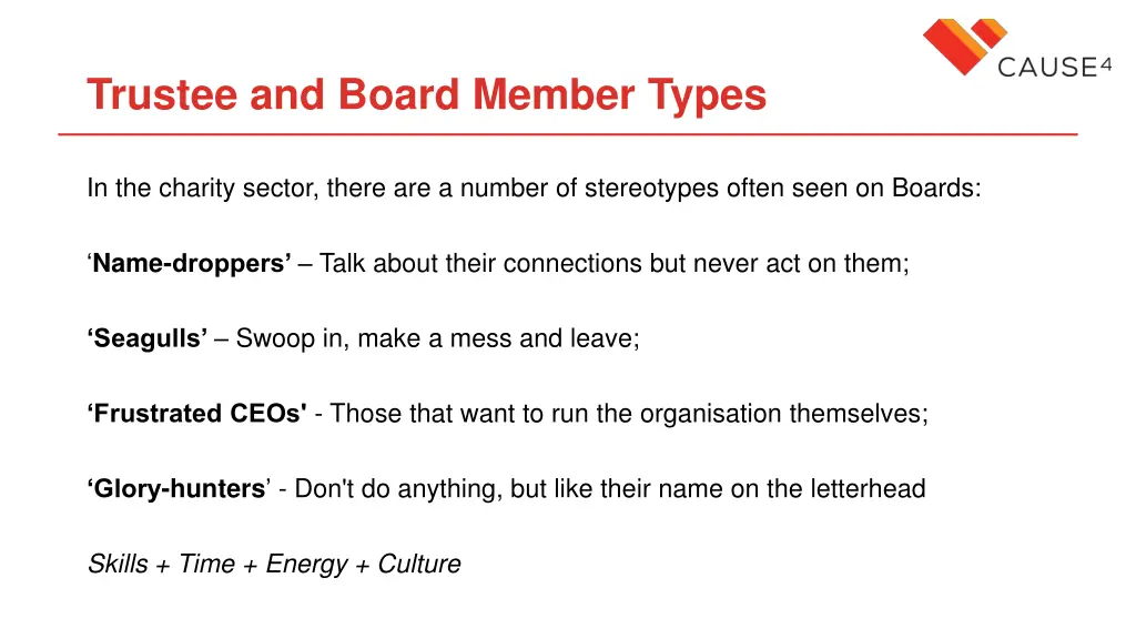 trustee and board member types