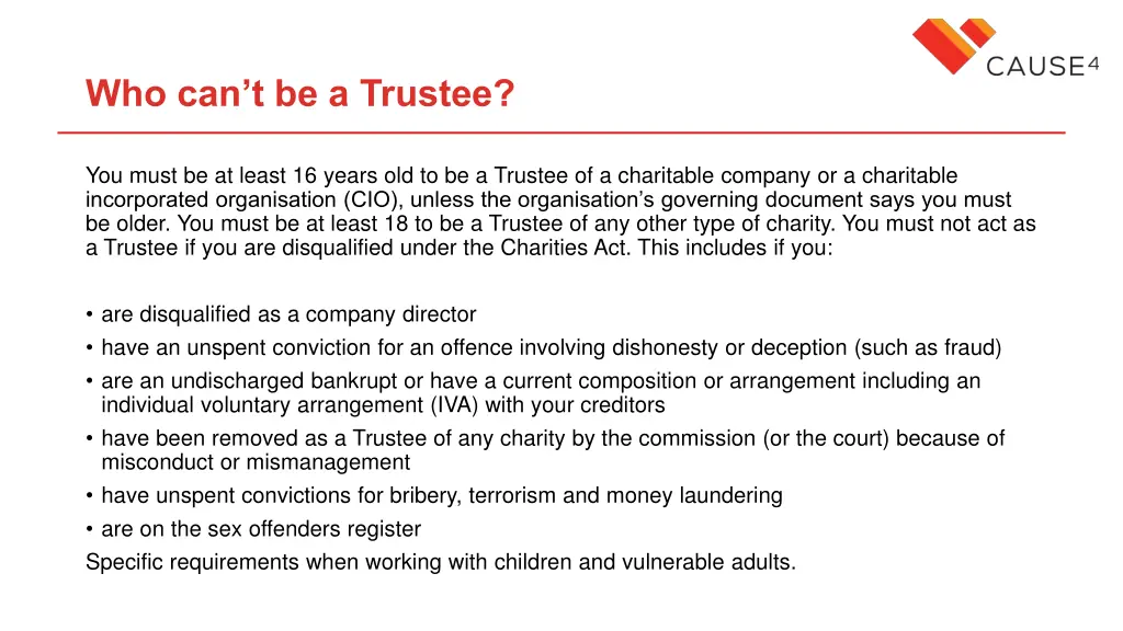 who can t be a trustee