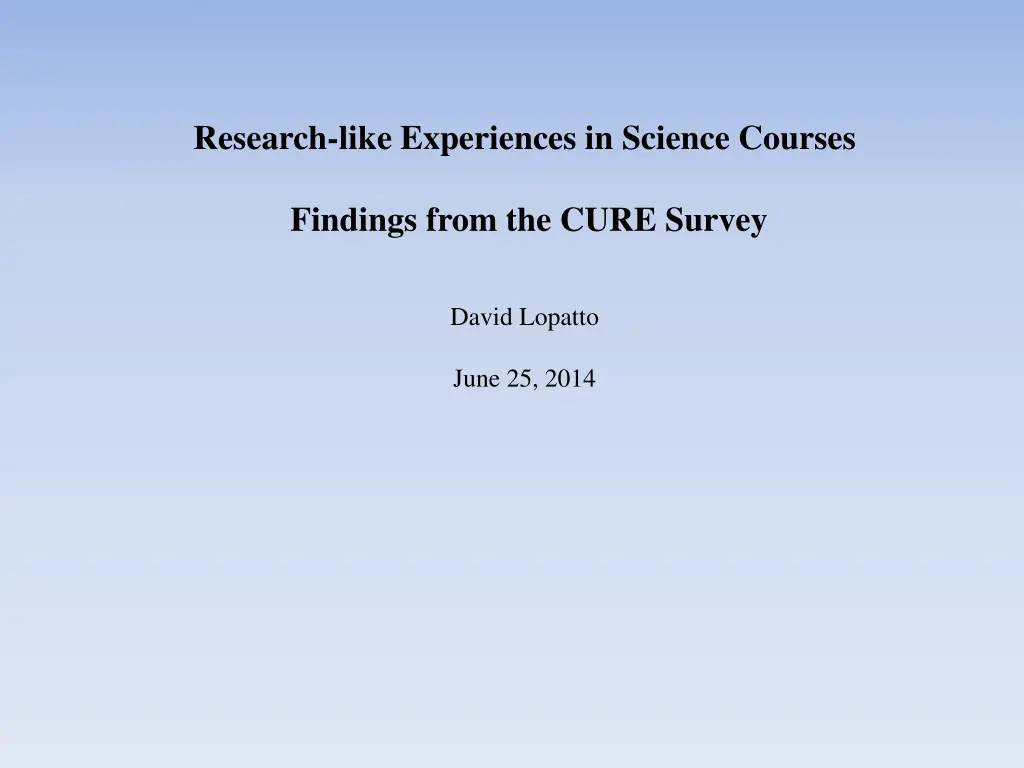 research like experiences in science courses