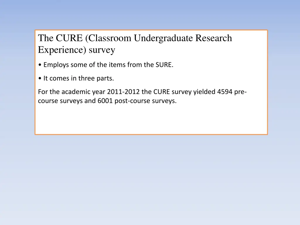 the cure classroom undergraduate research