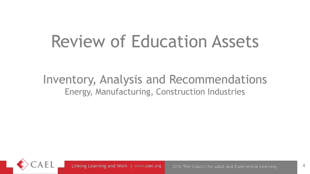 review of education assets