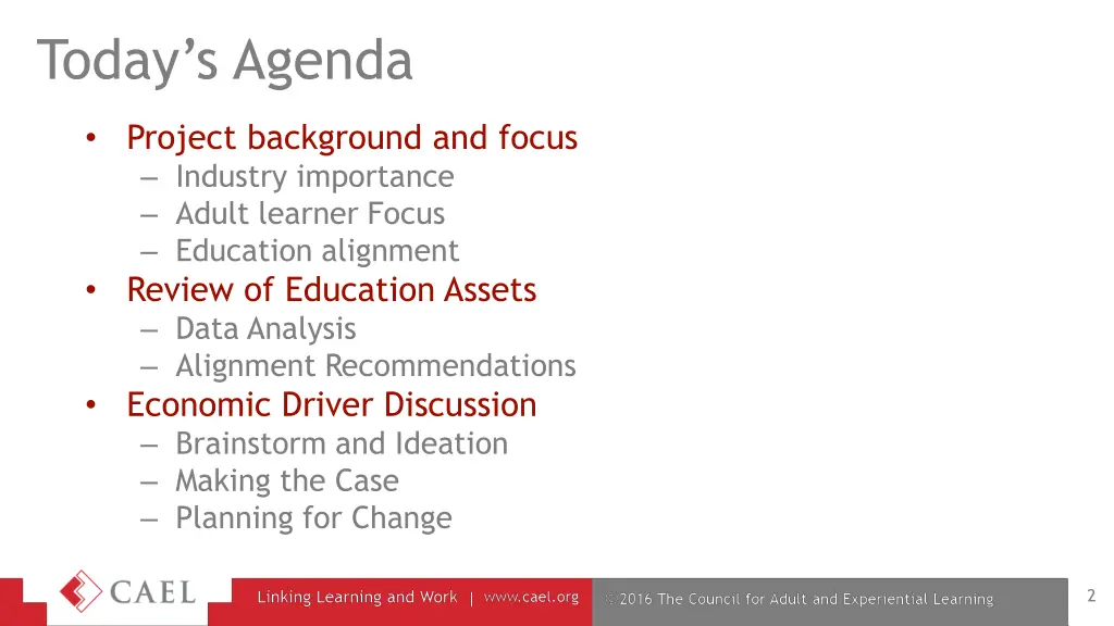 today s agenda
