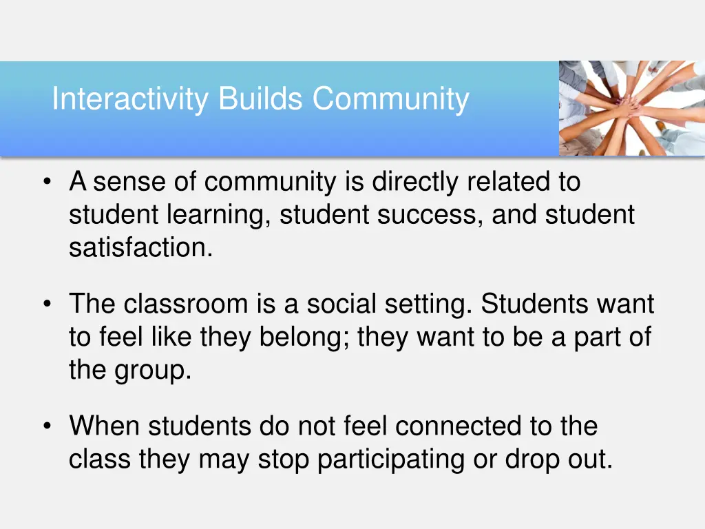 interactivity builds community