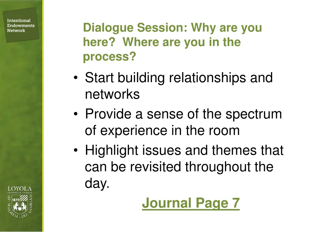 dialogue session why are you here where