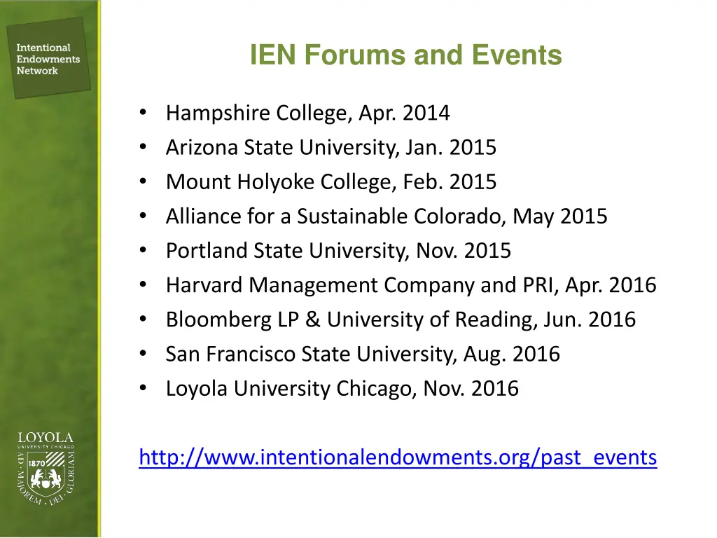 ien forums and events