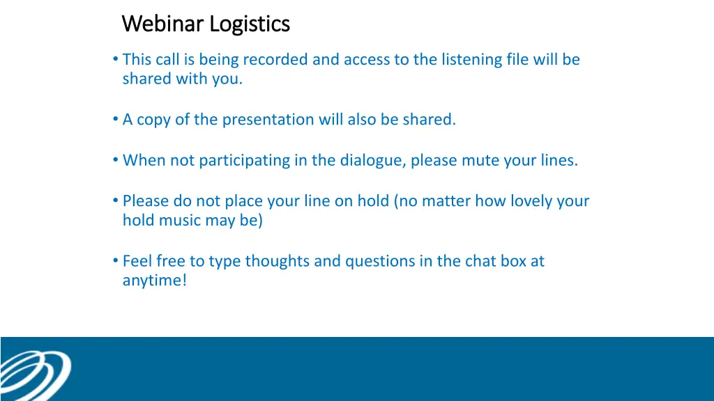 webinar logistics webinar logistics