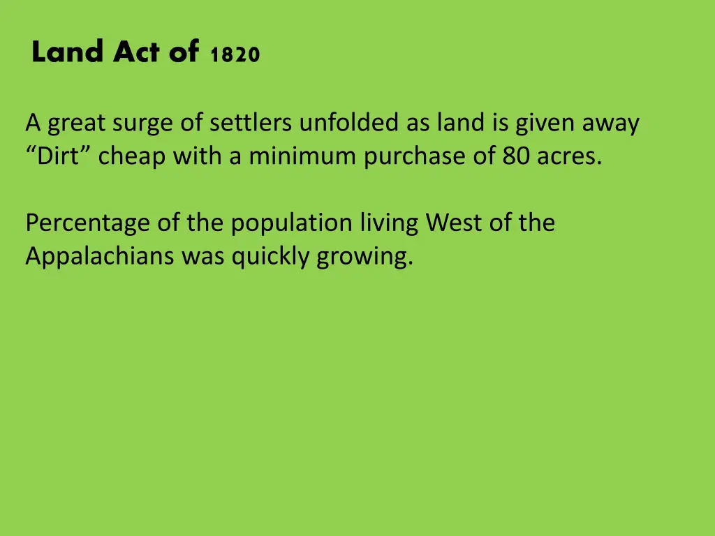 land act of 1820