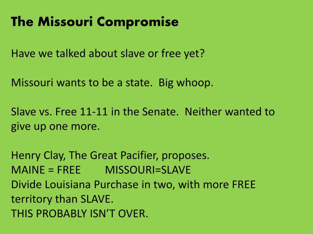 the missouri compromise