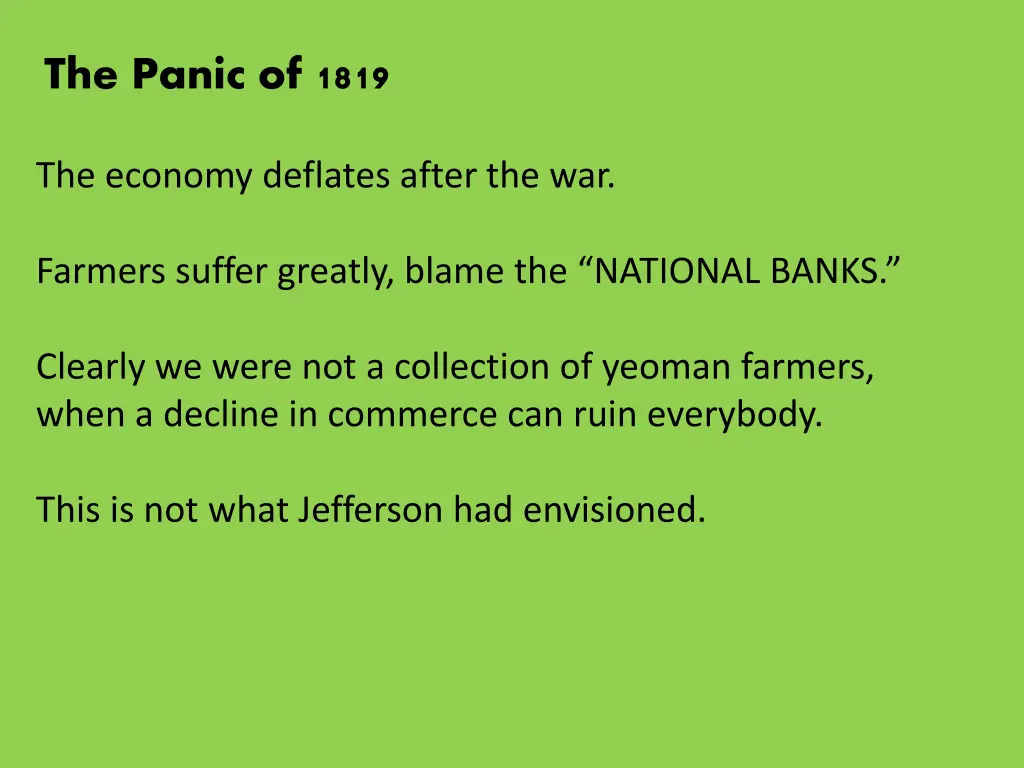 the panic of 1819