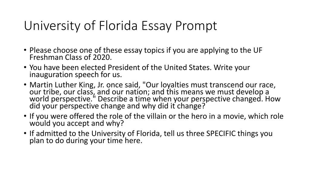 university of florida essay prompt