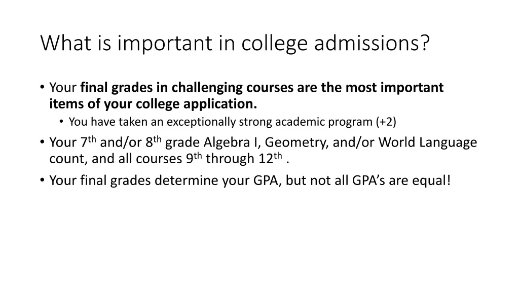 what is important in college admissions