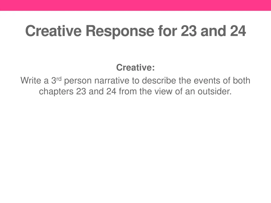 creative response for 23 and 24