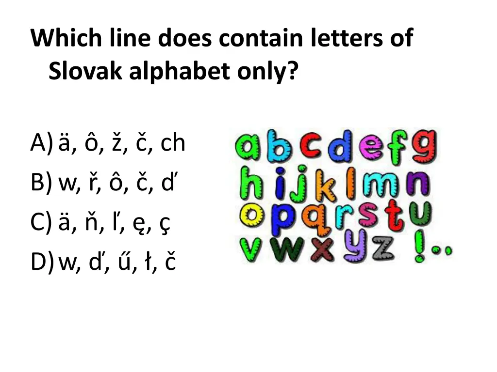 which line does contain letters of slovak