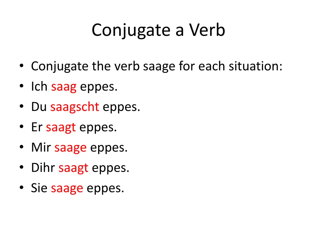 conjugate a verb