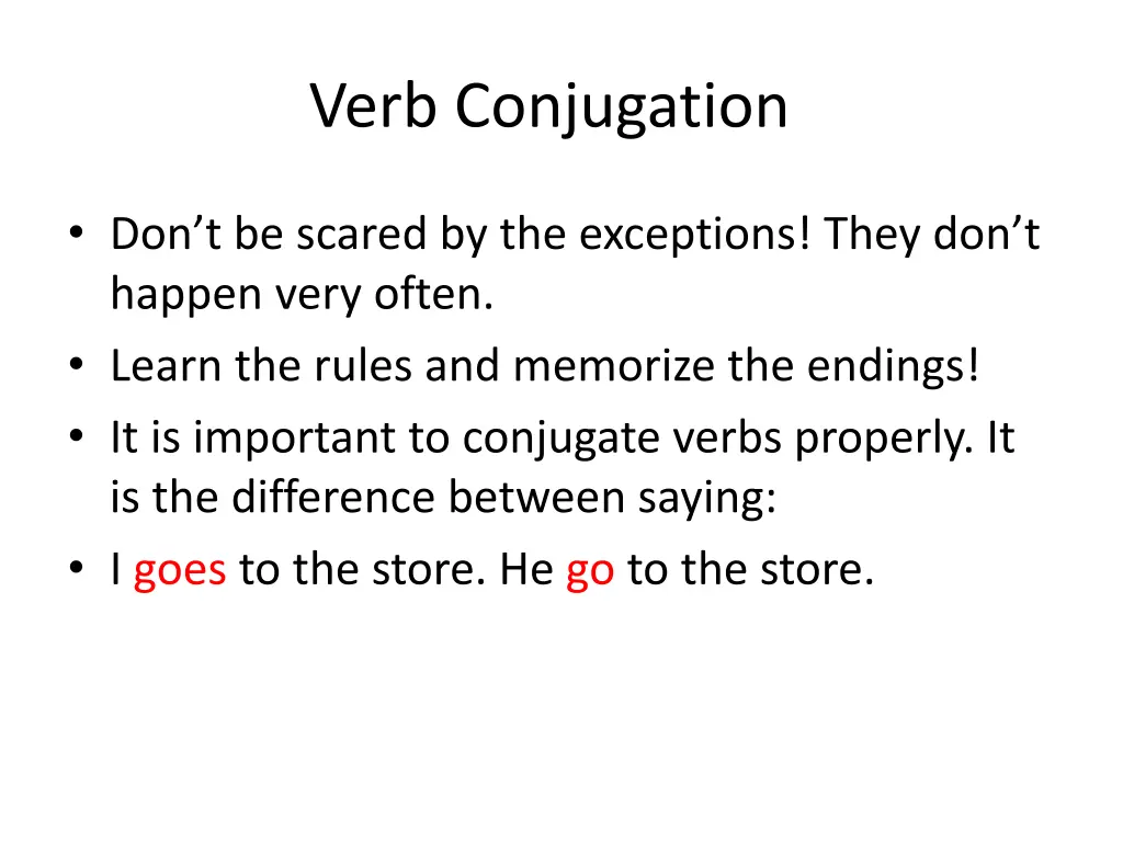 verb conjugation