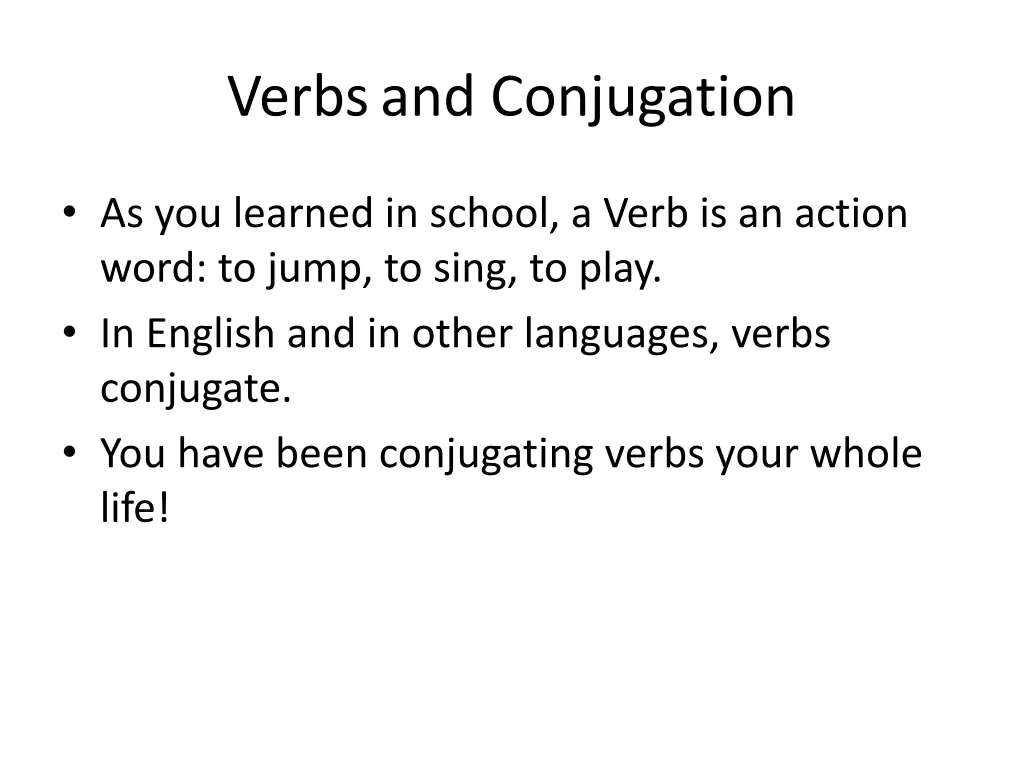 verbsand conjugation