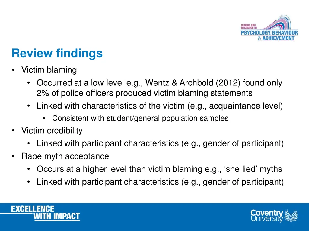 review findings