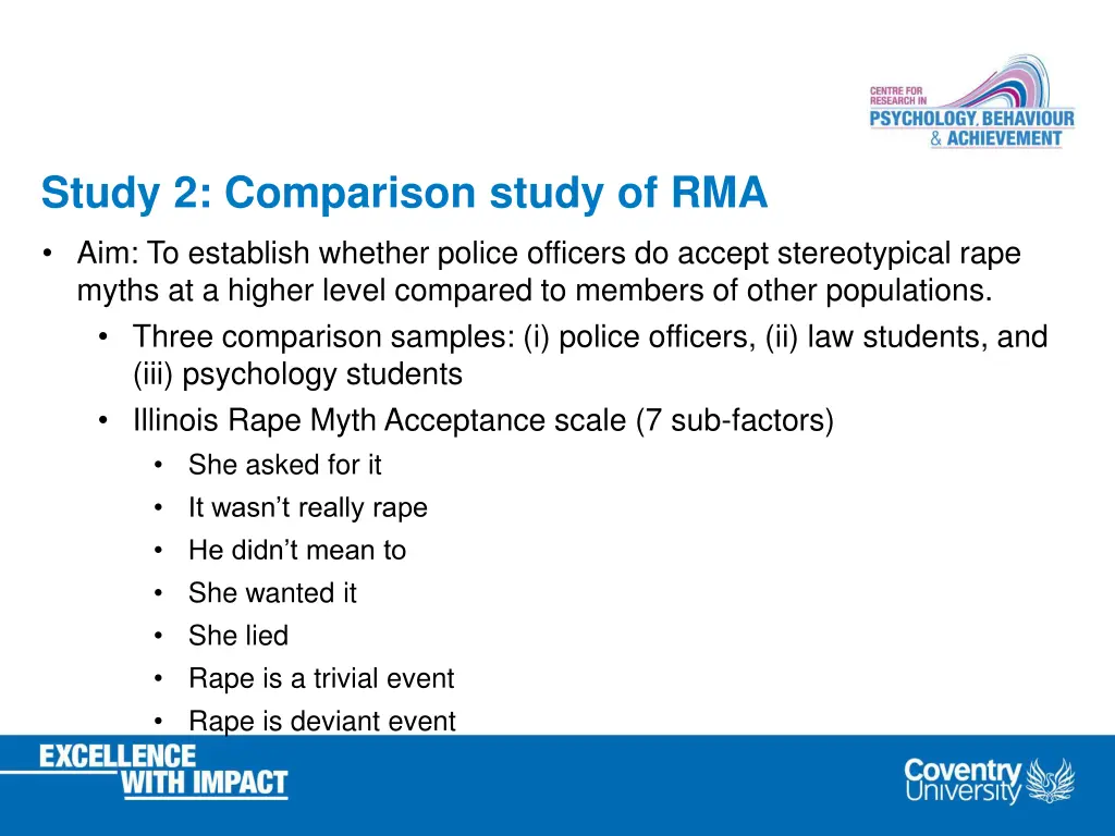 study 2 comparison study of rma