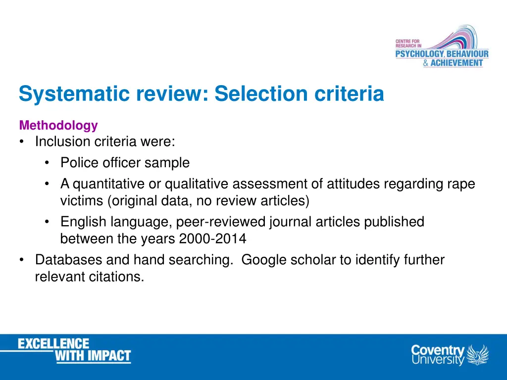 systematic review selection criteria