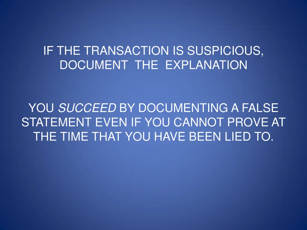 if the transaction is suspicious document