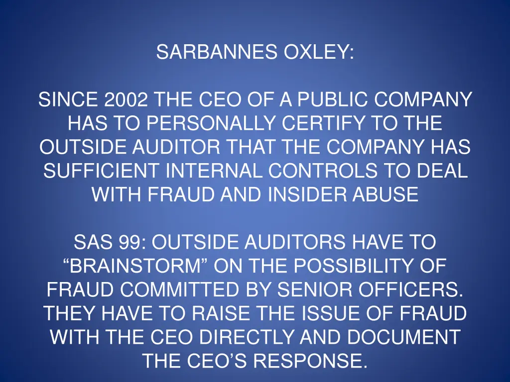 sarbannes oxley