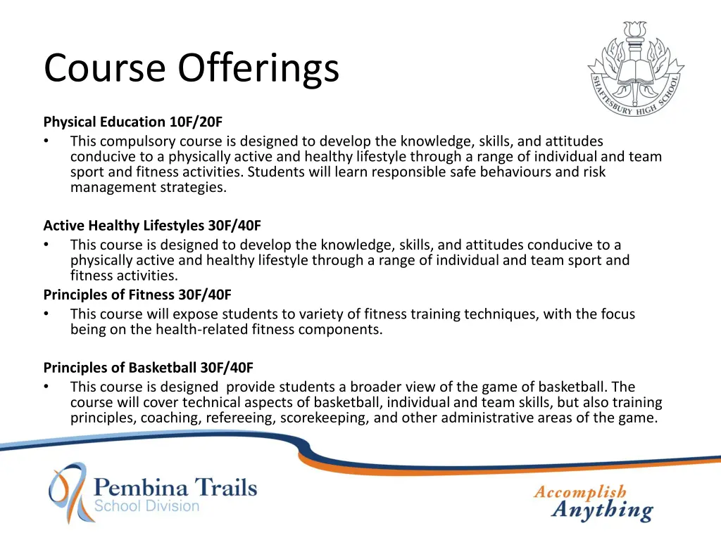 course offerings