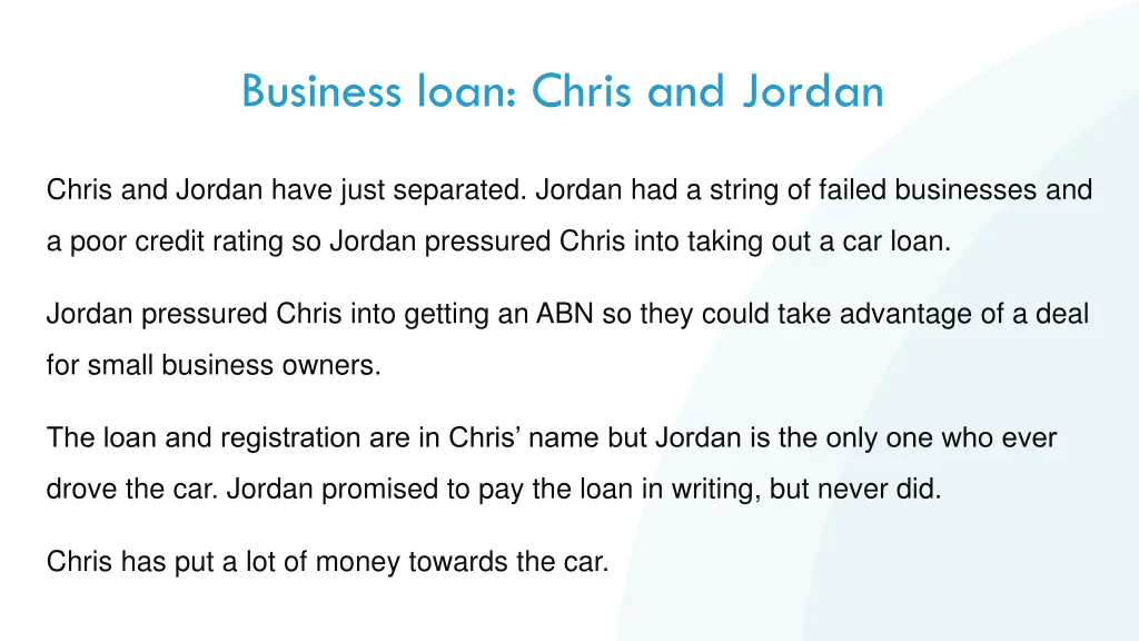 business loan chris and jordan