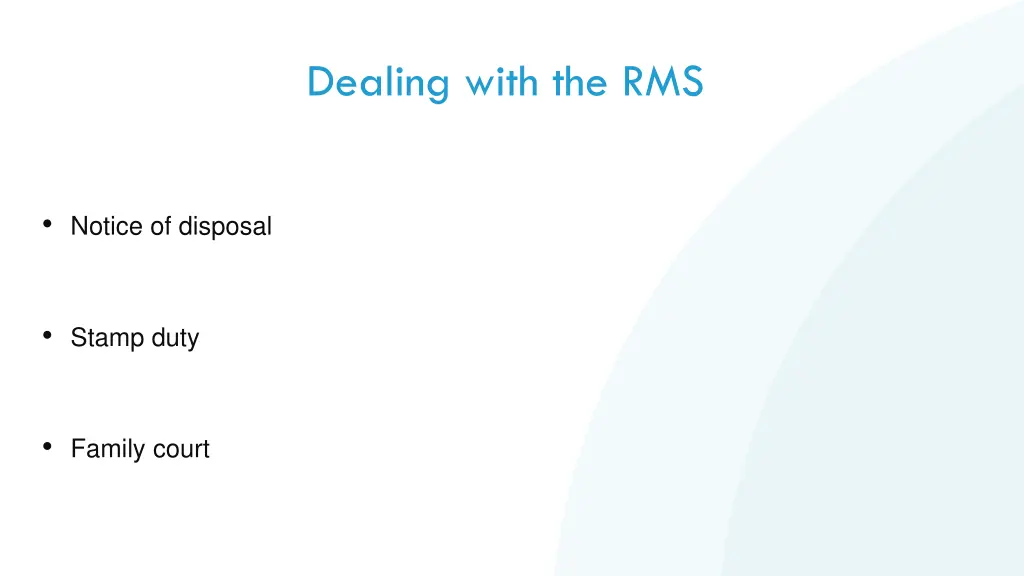 dealing with the rms