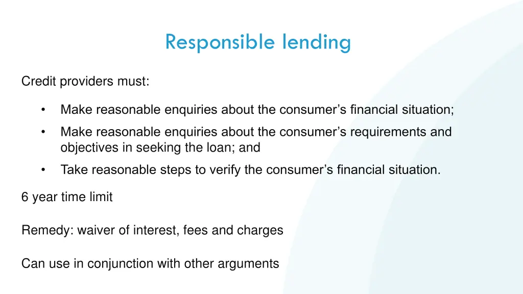 responsible lending