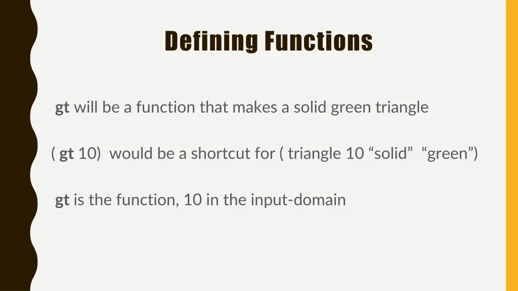 defining functions