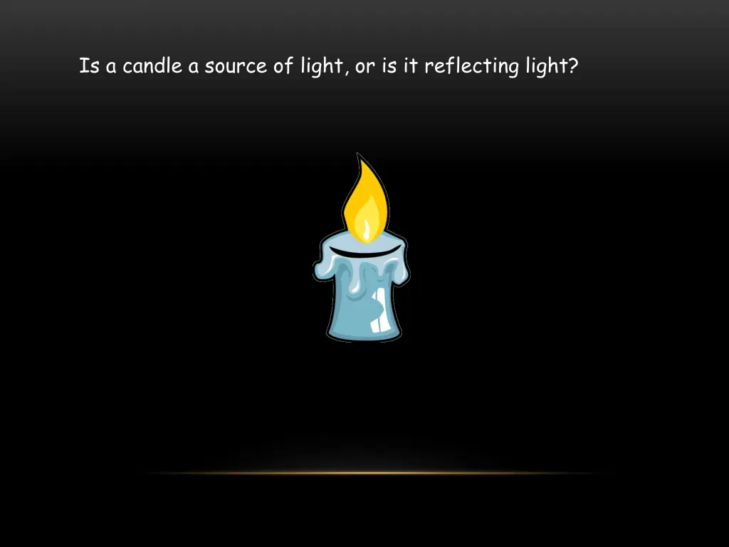 is a candle a source of light or is it reflecting