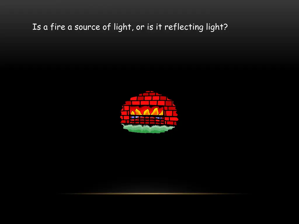 is a fire a source of light or is it reflecting